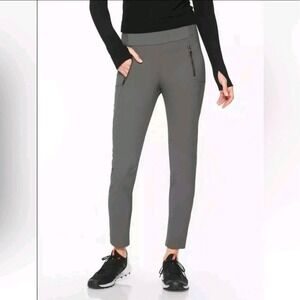 Athleta Highline Hybrid Hike Tight Pull-On Gray Pants Zipper Pockets Size SP
